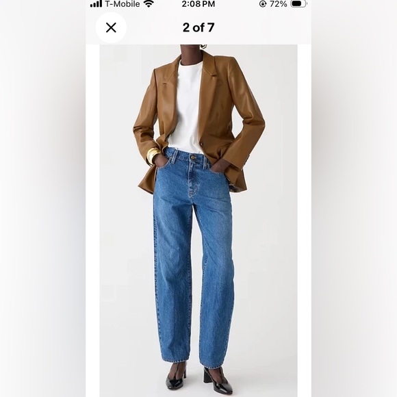 J. Crew Collection Real Leather Blazer size 2 - Picture 2 of 7